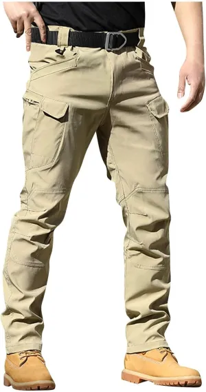GOFULY Cargo Pants Men Hiking Ripstop Stretch Work Pants Multi Pockets Regular Fit Pants Outdoors Trousers Tactical