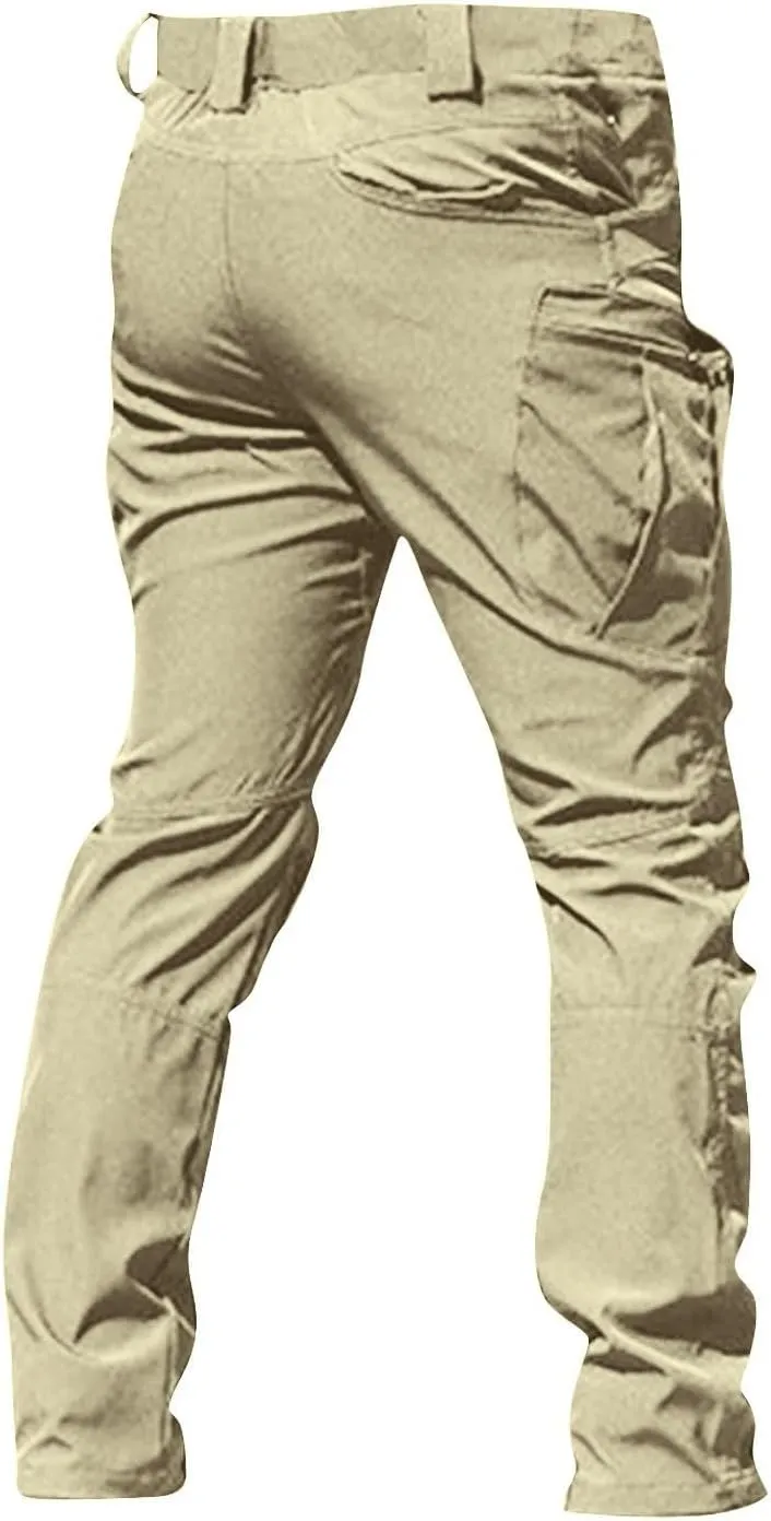 GOFULY Cargo Pants Men Hiking Ripstop Stretch Work Pants Multi Pockets Regular Fit Pants Outdoors Trousers Tactical