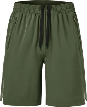 Gopune Men's Athletic Running Shorts Lightweight Quick Dry Workout 7" Gym Basketball Hiking Shorts