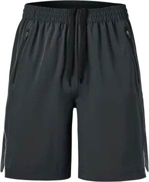 Gopune Men's Athletic Running Shorts Lightweight Quick Dry Workout 7" Gym Basketball Hiking Shorts