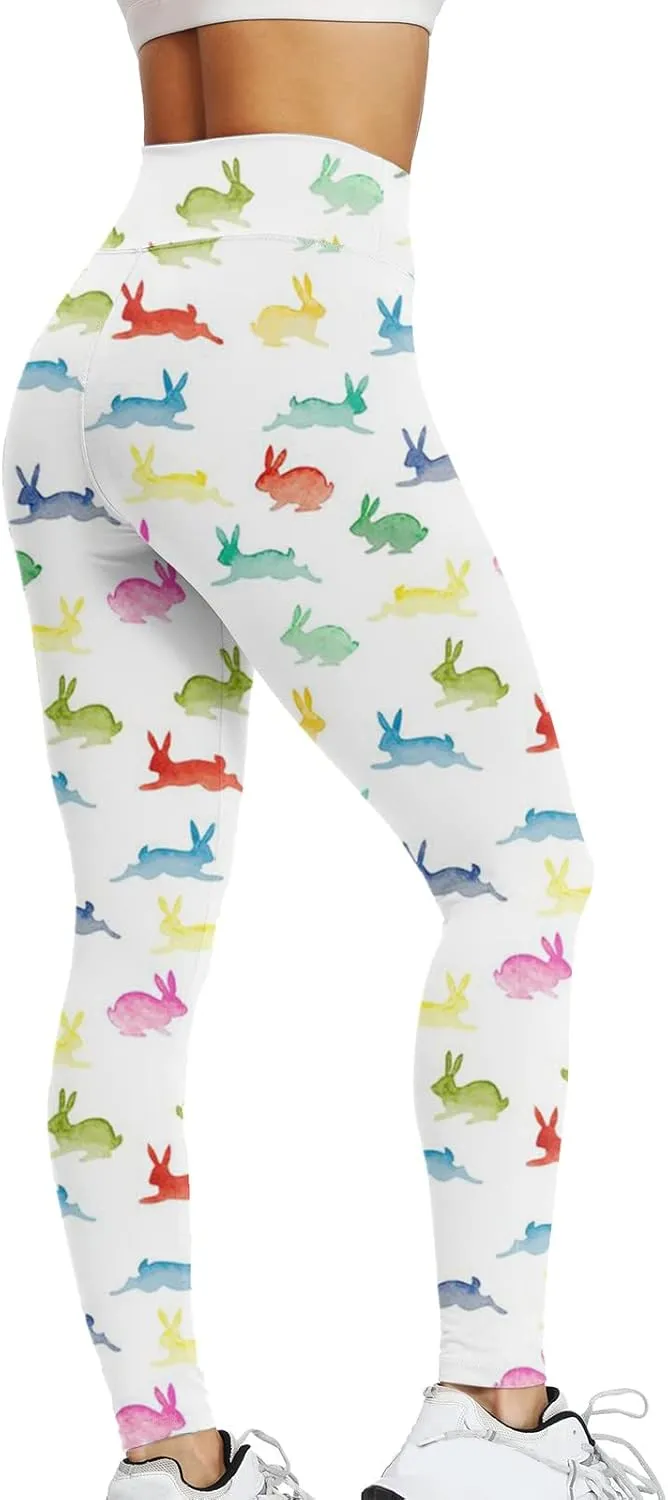 Gym Leggings for Women Easter Day for Women Print Yoga Pants Tights Compression Running Fitness High Waist