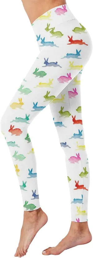 Gym Leggings for Women Easter Day for Women Print Yoga Pants Tights Compression Running Fitness High Waist