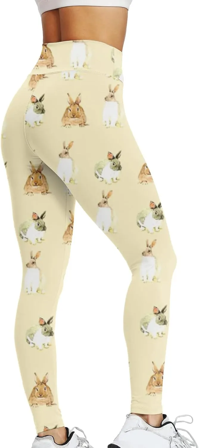 Gym Leggings for Women Easter Day for Women Print Yoga Pants Tights Compression Running Fitness High Waist
