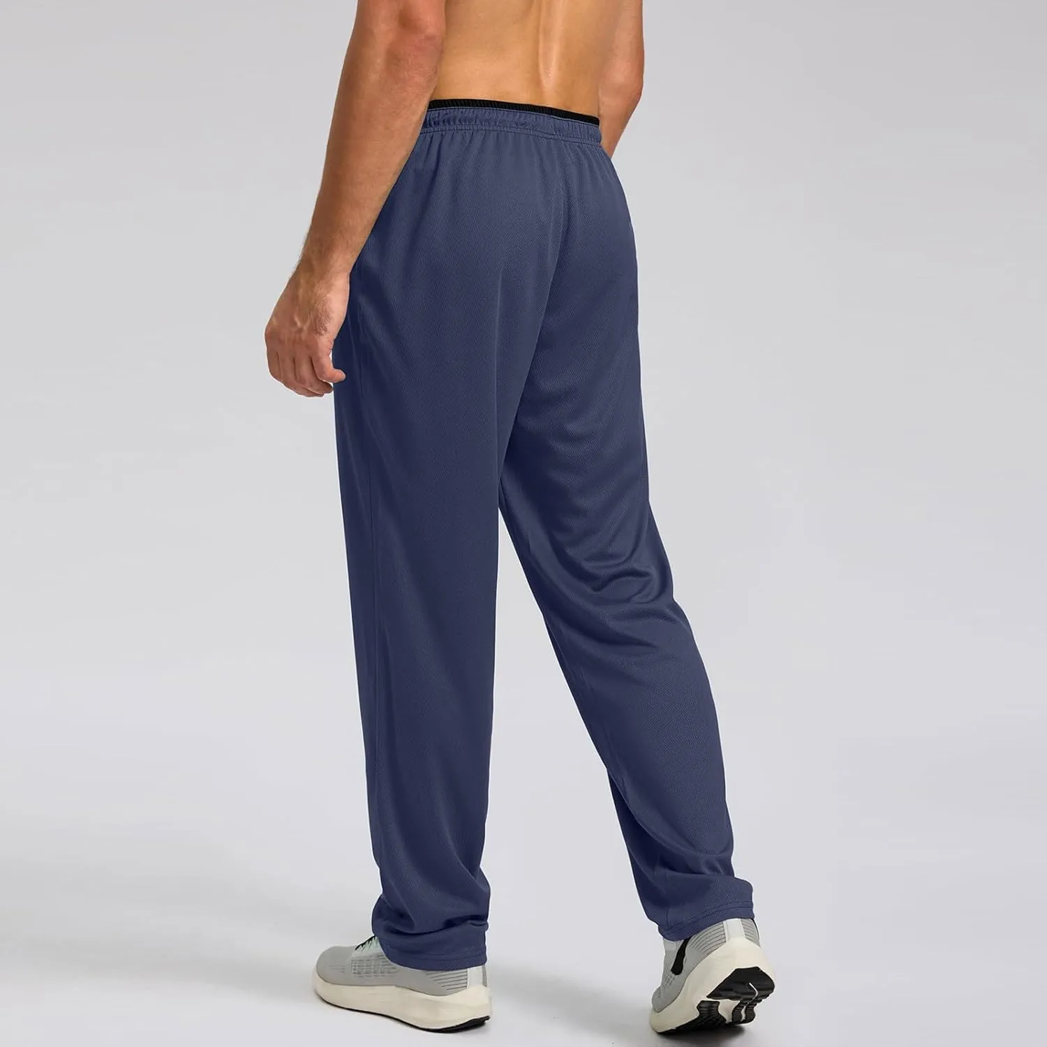Gym Pants Men Casual Stretch Quick Dry Pant Drawstring Pull-On Tapered Joggers with Zipper Pockets Workout Athletic Pant