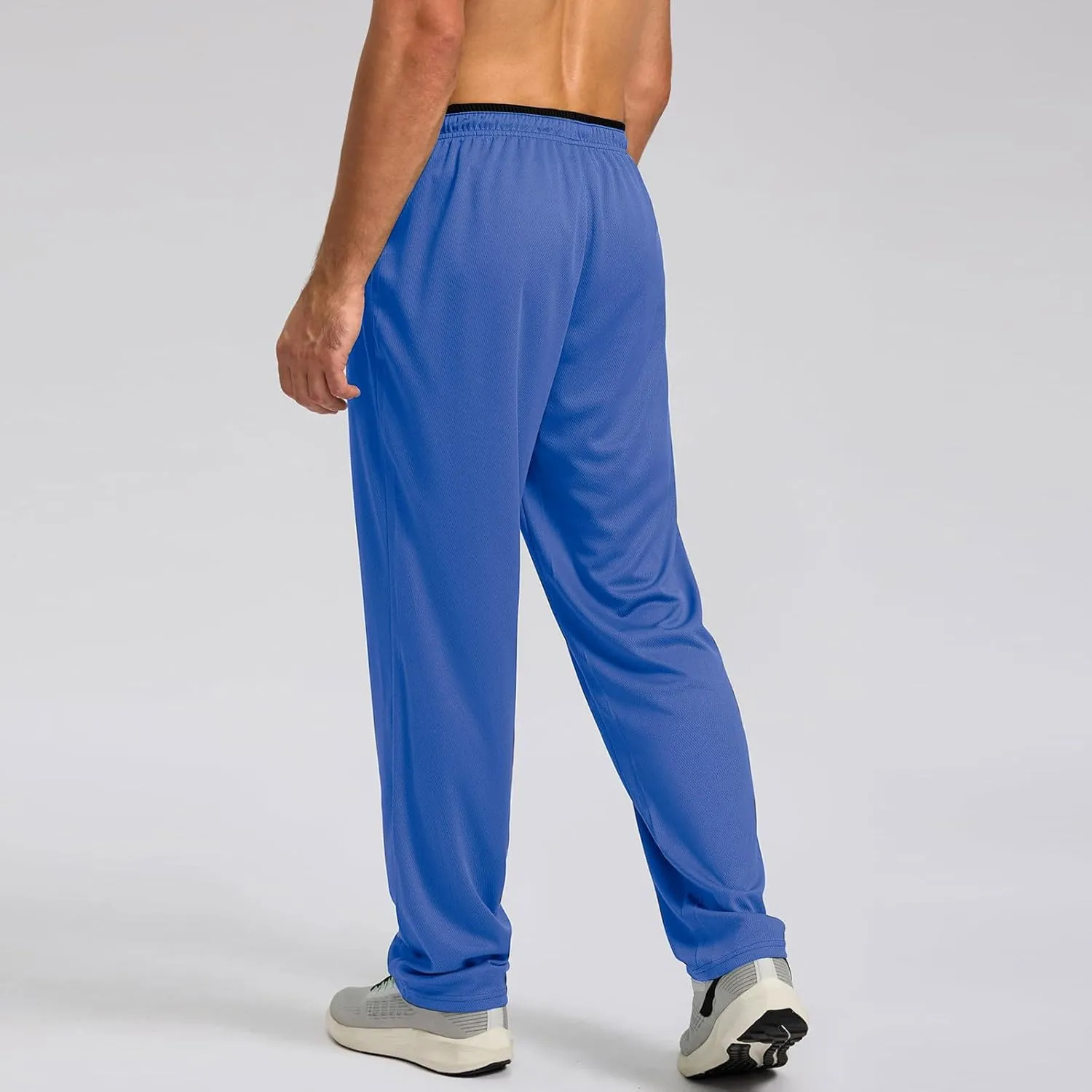 Gym Pants Men Casual Stretch Quick Dry Pant Drawstring Pull-On Tapered Joggers with Zipper Pockets Workout Athletic Pant