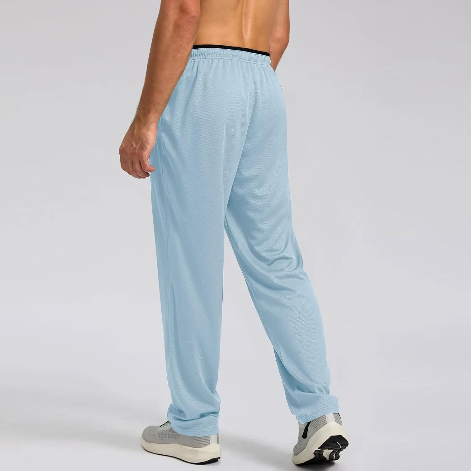 Gym Pants Men Casual Stretch Quick Dry Pant Drawstring Pull-On Tapered Joggers with Zipper Pockets Workout Athletic Pant