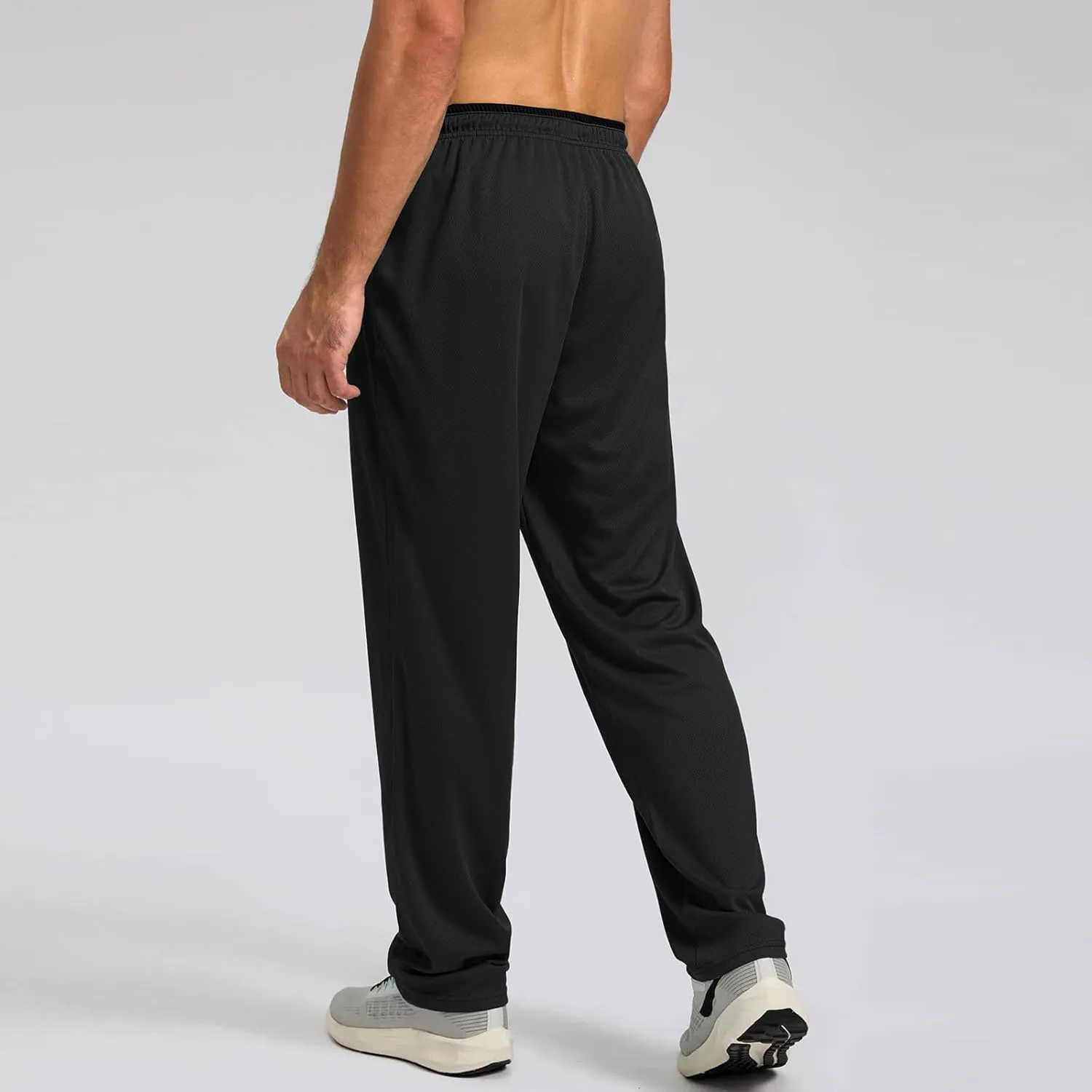 Gym Pants Men Casual Stretch Quick Dry Pant Drawstring Pull-On Tapered Joggers with Zipper Pockets Workout Athletic Pant