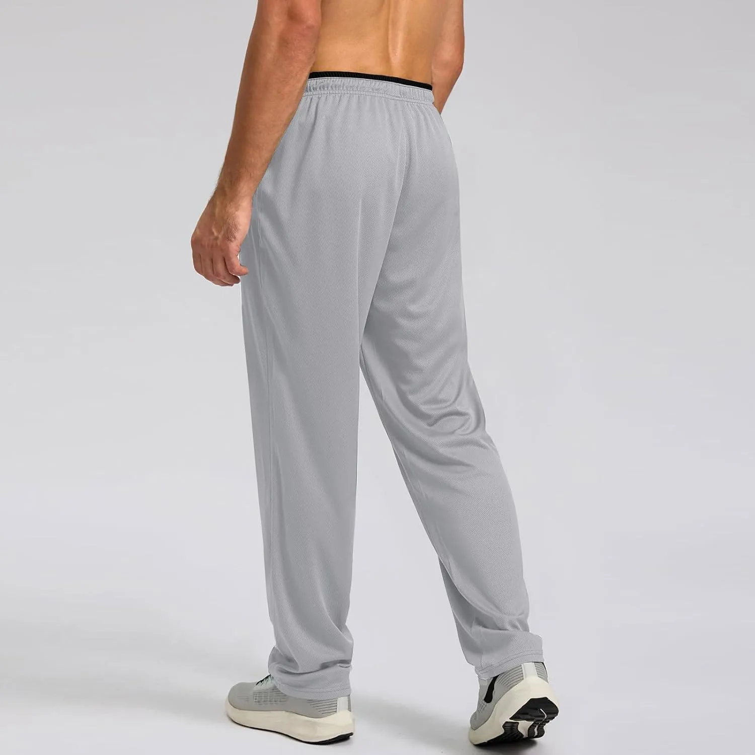 Gym Pants Men Casual Stretch Quick Dry Pant Drawstring Pull-On Tapered Joggers with Zipper Pockets Workout Athletic Pant