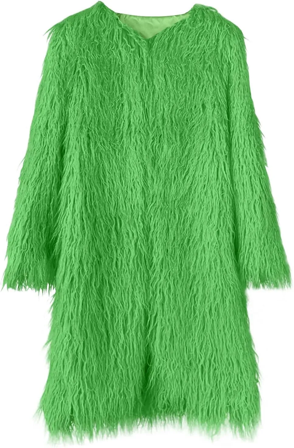 HGps8w Luxury Long Faux Fur Coat for Women Open Front Shaggy Cardigans Oversized Fuzzy Fleece Jacket Warm Winter Outerwear