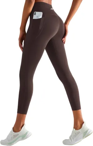 High-Rise Yoga Leggings with Pockets,Women Contour Fit Workout Pants,Sculpting Compression Tights,Training & Gym Leggings