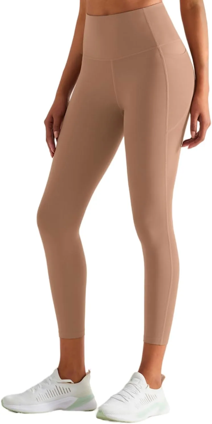 High-Rise Yoga Leggings with Pockets,Women Contour Fit Workout Pants,Sculpting Compression Tights,Training & Gym Leggings