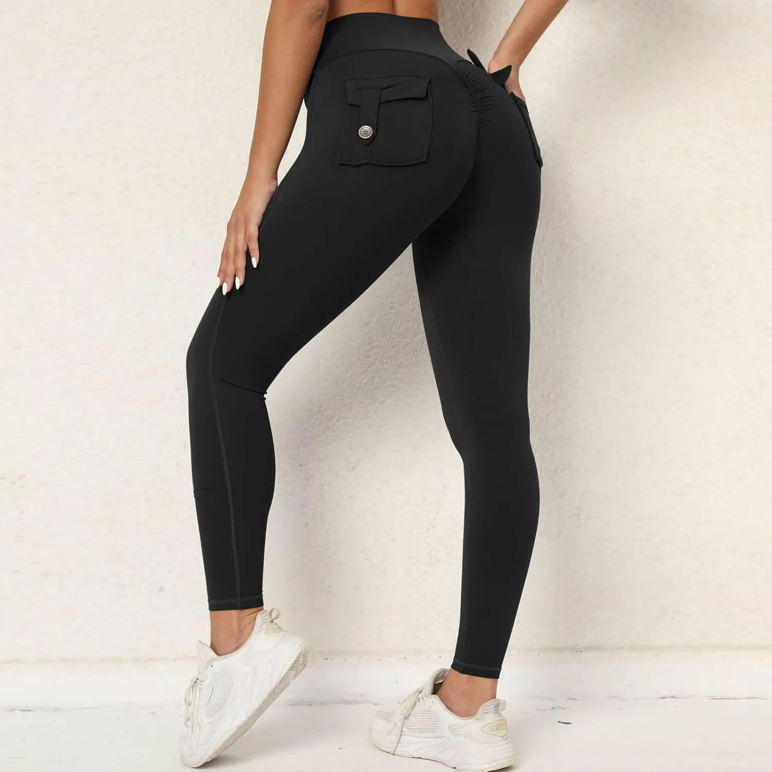 High Waisted Leggings for Women High Waist Workout Seamless Leggings Compression Gym Leggings with Side Pockets