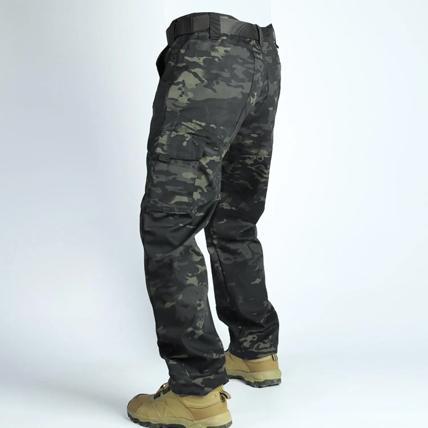 Hiking Pants for Men Lightweight Waterproof Baggy Cargo Pants Casual Straight Leg Trousers with Pockets