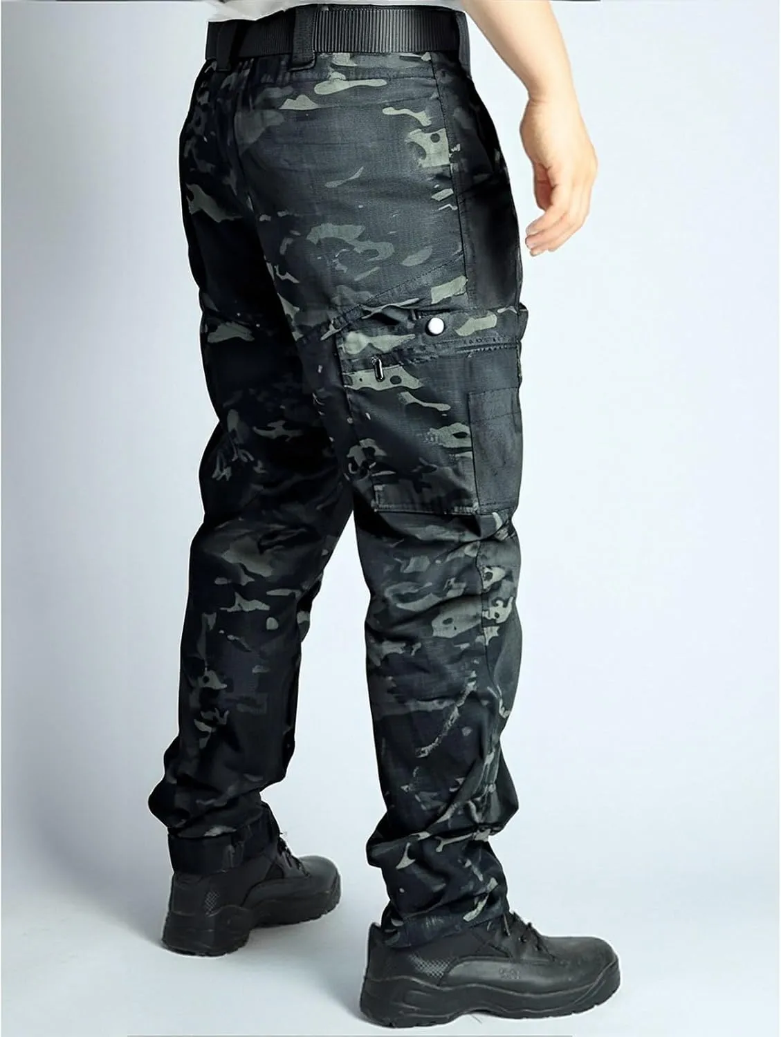 Hiking Pants for Men Lightweight Waterproof Baggy Cargo Pants Casual Straight Leg Trousers with Pockets