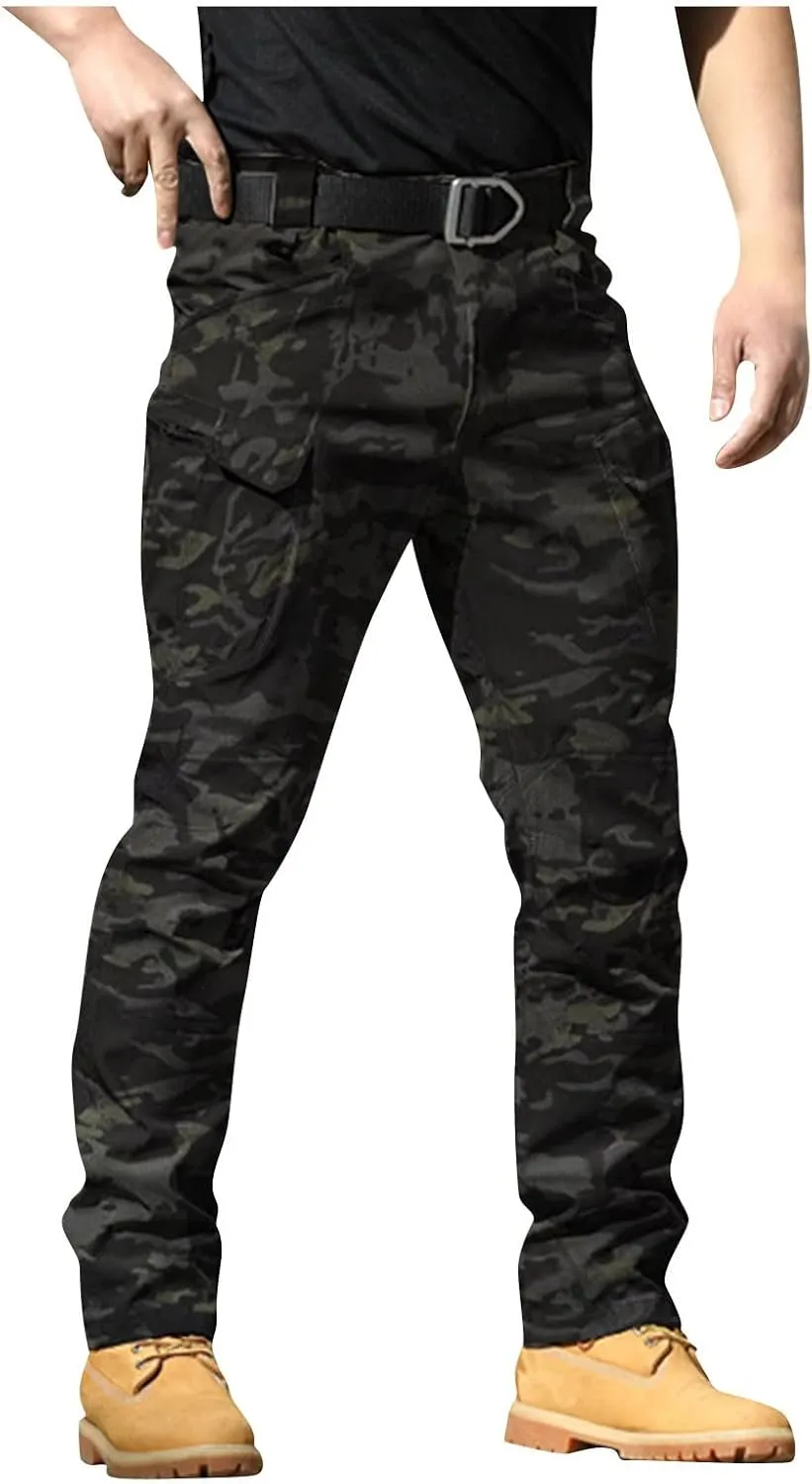 Hiking Pants Men Outdoor Travel Camping Cargo Work Pants Ripstop Resistant Waterproof Pockets Flexcamo Tactical Pant
