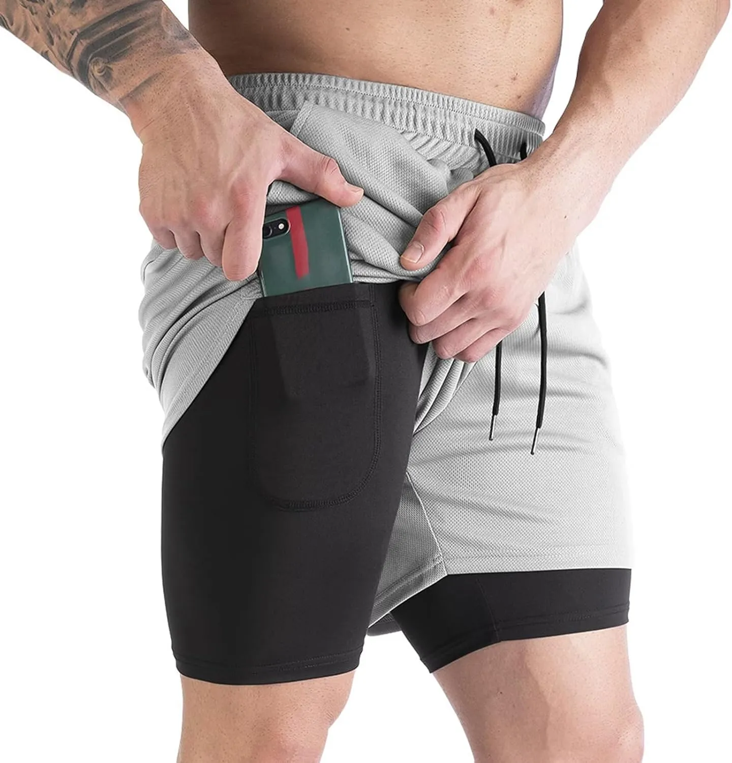 HNVAVQ Men's Lightweight Gym Shorts,Quick Dry Sport Workout Training Fitness Running Shorts Men