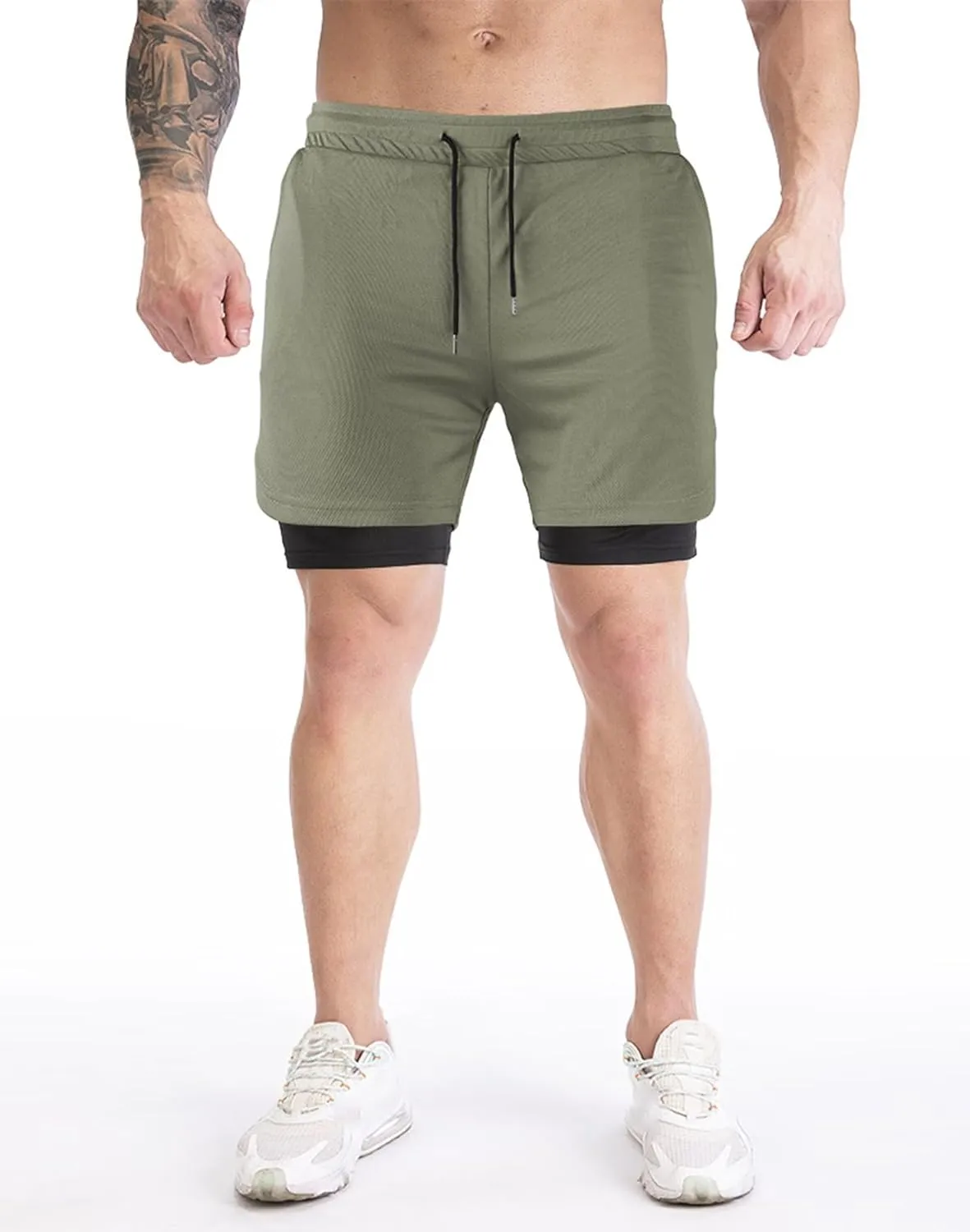 HNVAVQ Men's Lightweight Gym Shorts,Quick Dry Sport Workout Training Fitness Running Shorts Men