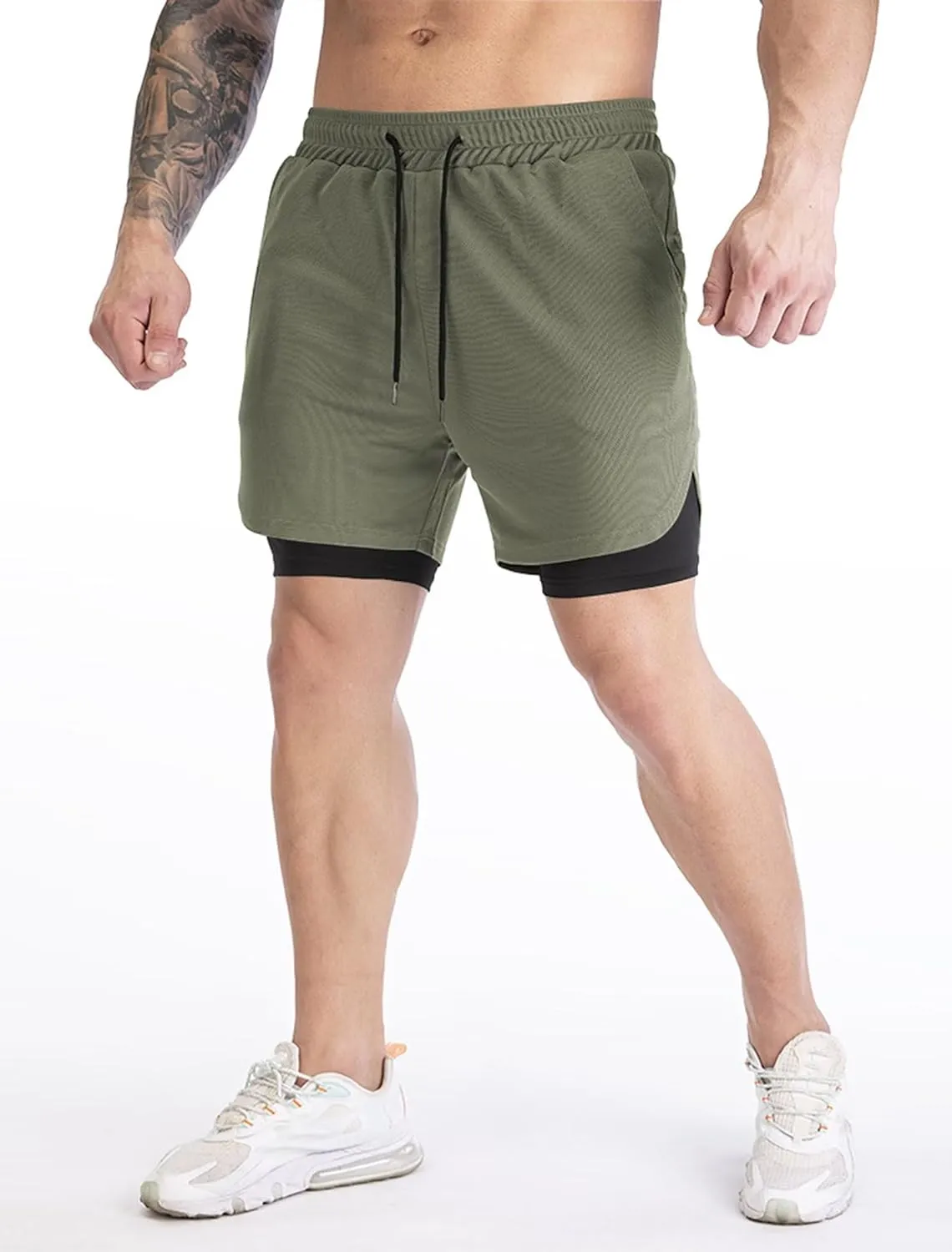 HNVAVQ Men's Lightweight Gym Shorts,Quick Dry Sport Workout Training Fitness Running Shorts Men