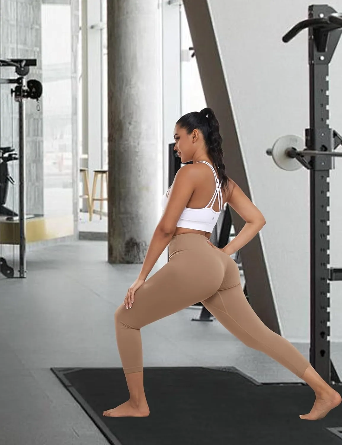 Homma Capri Yoga Pants for Women Scrunch Butt Lifting High Waist Workout Leggings Tummy Control Gym Leggings