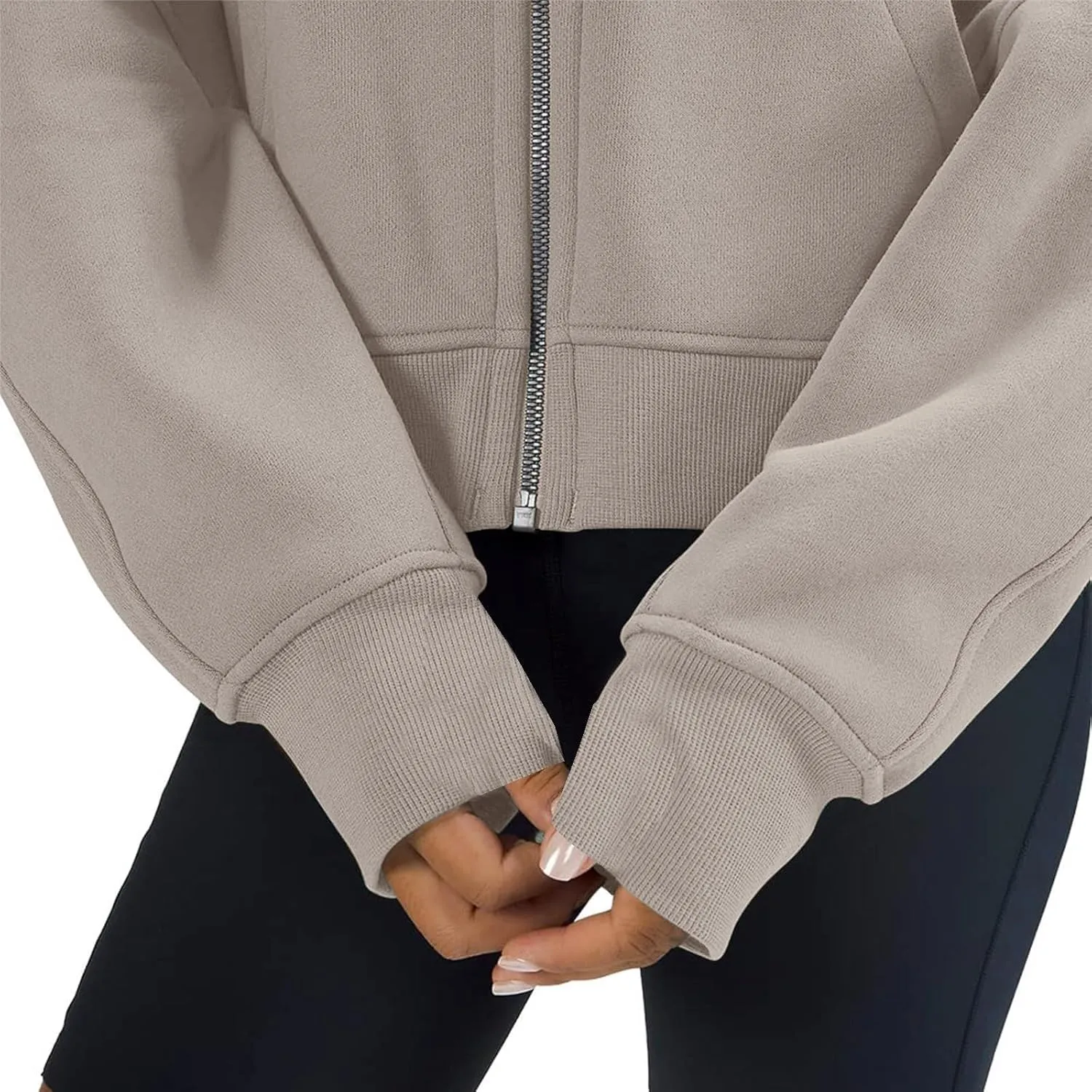 Hoodies for Women Full Zip Up Cropped Sweatshirts Fleece Jackets Casual Comfy Gym Tops Athletic Hoodie with Pockets
