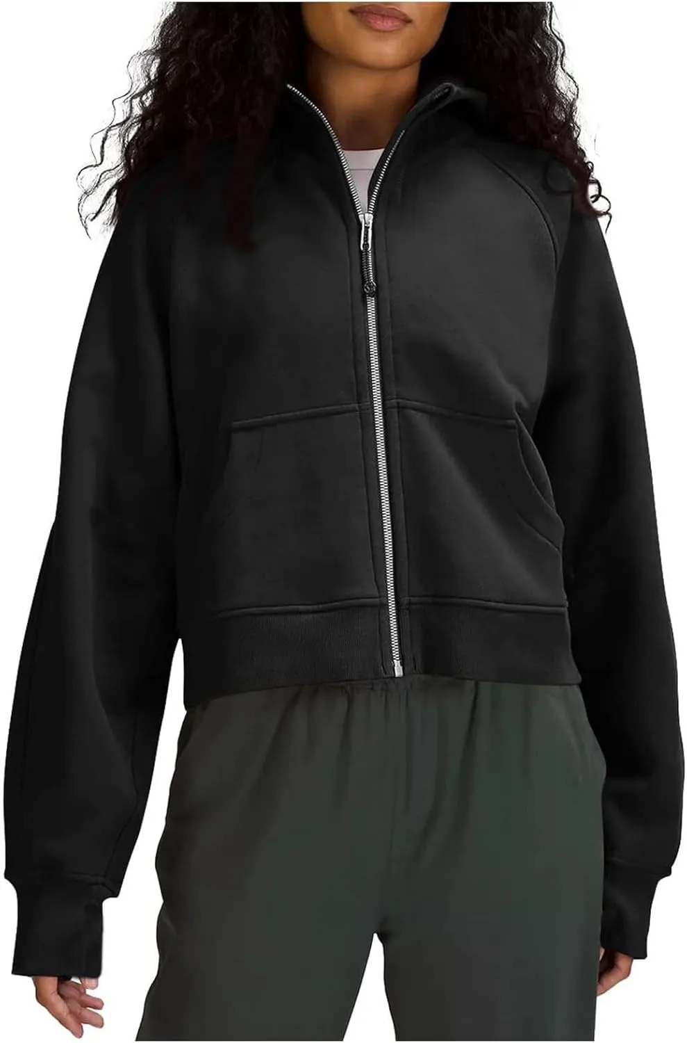 Hoodies for Women Full Zip Up Cropped Sweatshirts Fleece Jackets Casual Comfy Gym Tops Athletic Hoodie with Pockets