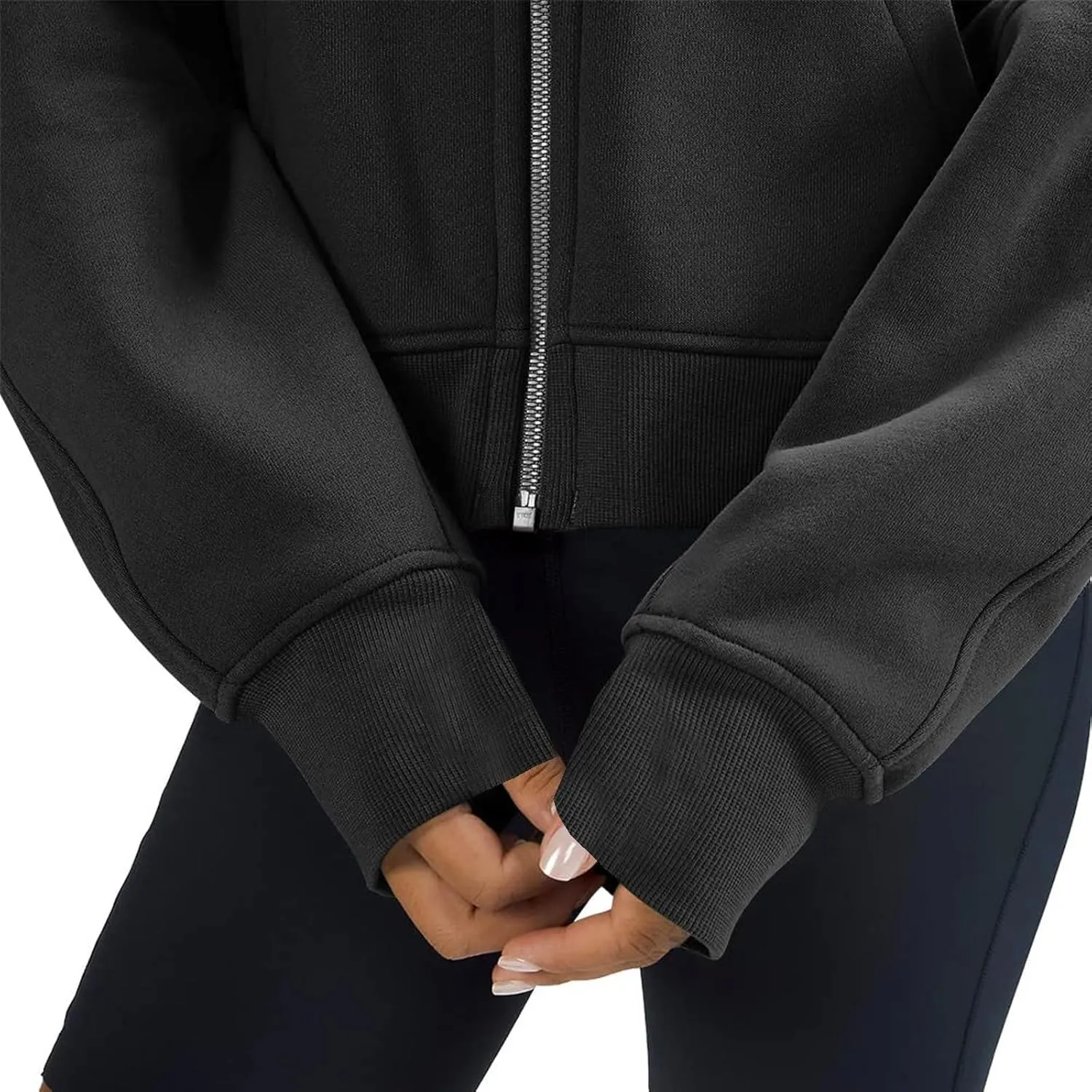 Hoodies for Women Full Zip Up Cropped Sweatshirts Fleece Jackets Casual Comfy Gym Tops Athletic Hoodie with Pockets