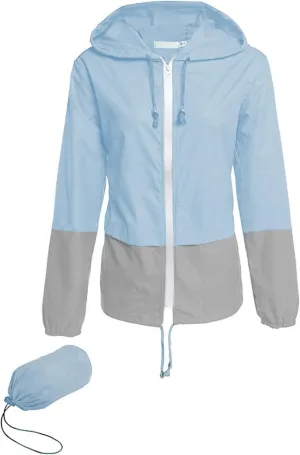 Hount Women's Lightweight Hooded Raincoat Waterproof Packable Active Outdoor Rain Jacket (S-3XL)