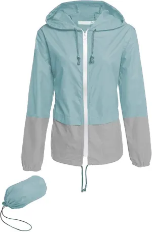 Hount Women's Lightweight Hooded Raincoat Waterproof Packable Active Outdoor Rain Jacket (S-3XL)