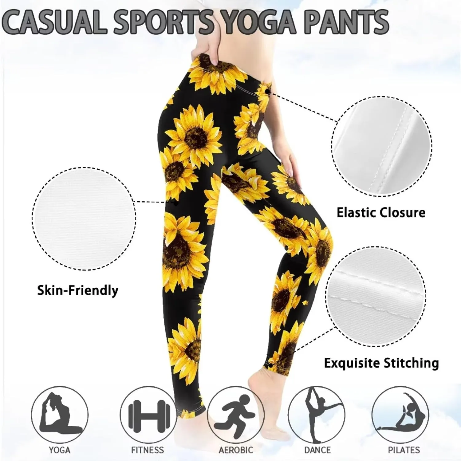 Irisjudy Women's Yoga Pants Sexy Lip Print High Waisted Stretchy Joggers Romantic Red Rose Leggings Tummy Control Gym Pants
