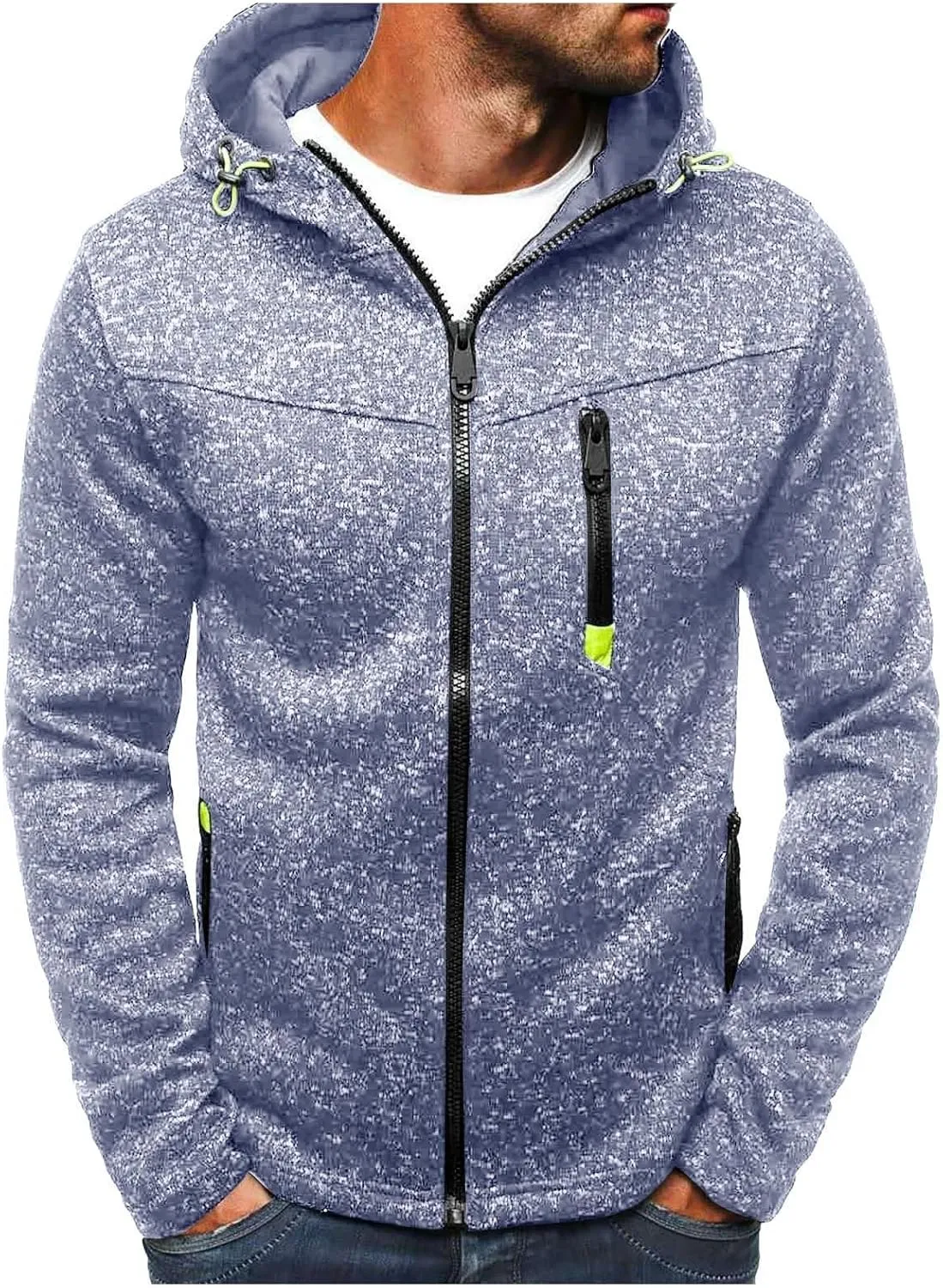 Jackets For Men With Hoodie Long Sleeve Hooded Sweatshirt Sports Outdoor Running Biking With Zip Pockets, S-4XL