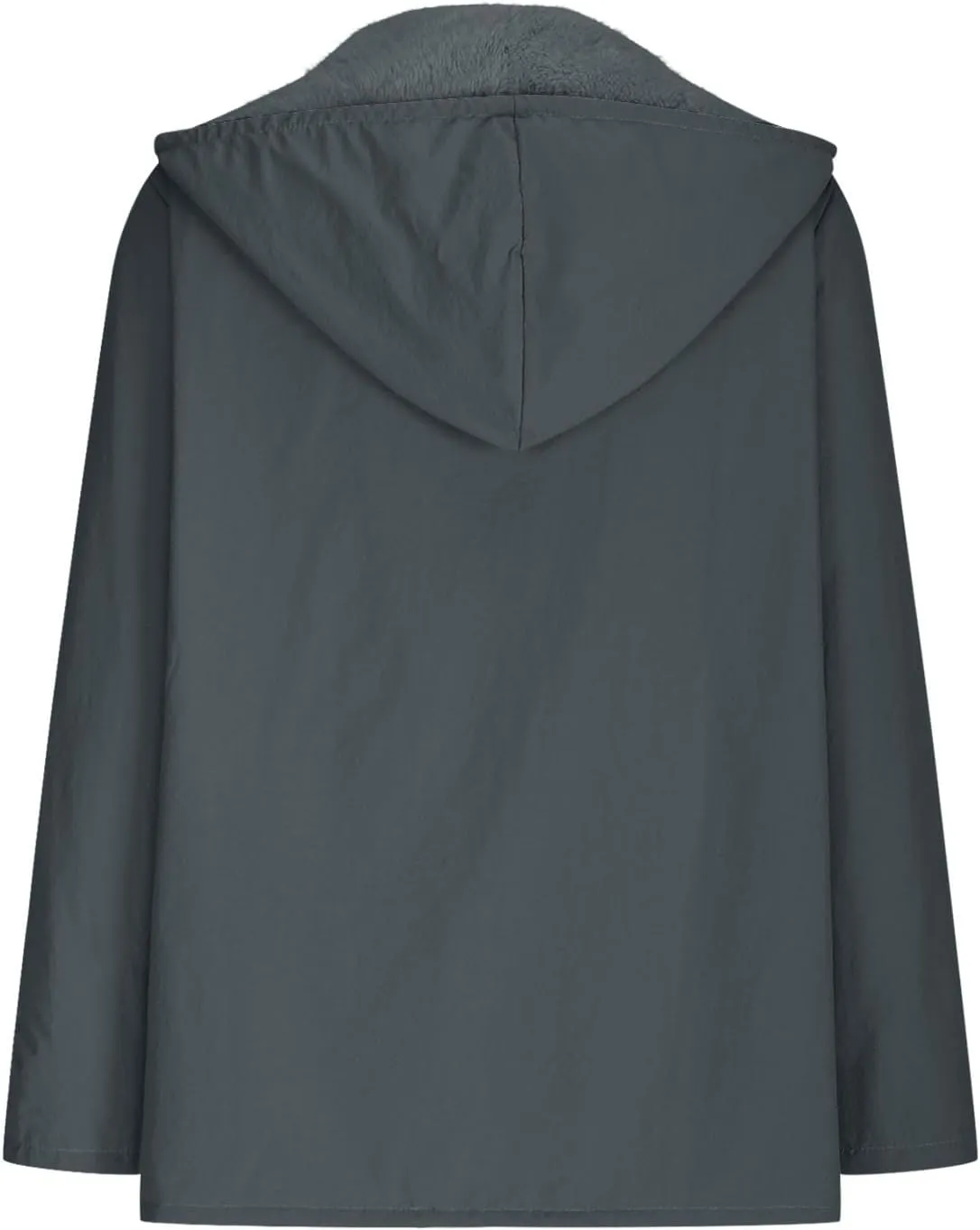 Jackets for Women Fleece Lined Hooded Drawstring Windproof Raincoat Waterproof Trench Coat Women Outdoor with Pocket