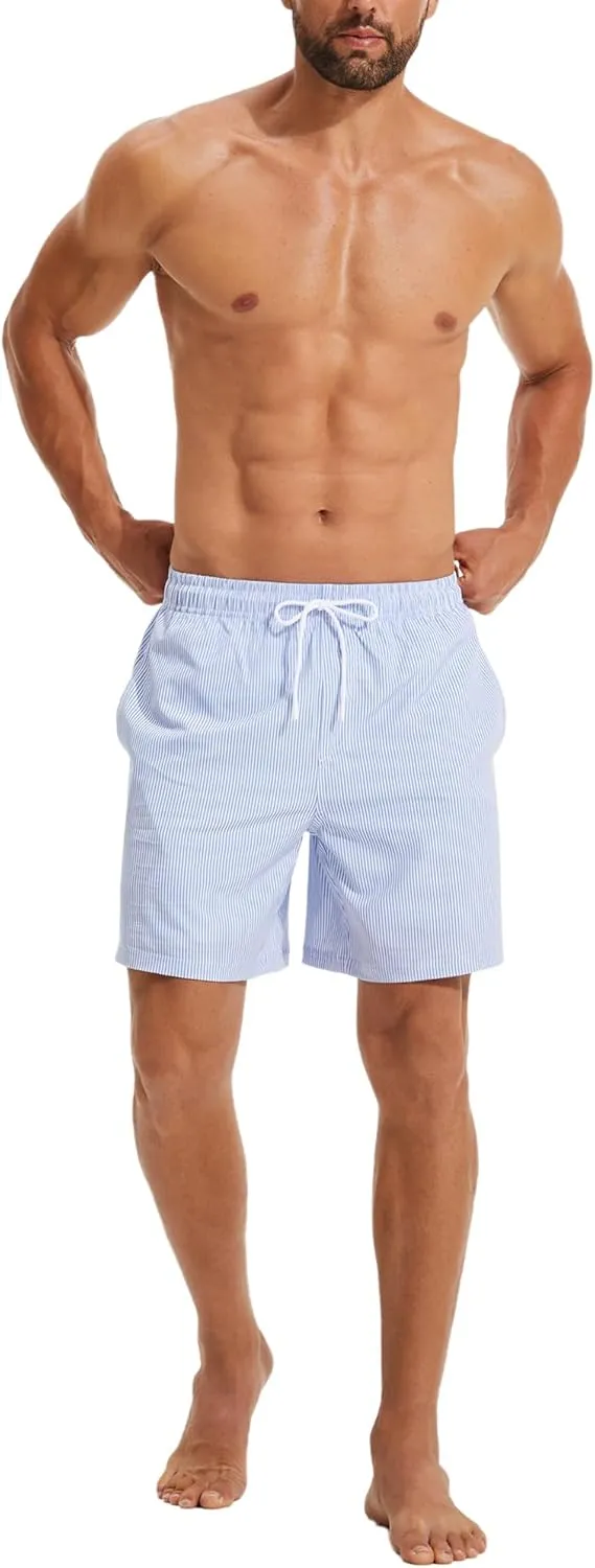 KAIUA SURF Mens Swim Trunks with Compression Liner 7 Inch Inseam Quick Dry Mens Swimming Shorts Bathing Suit