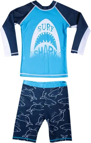 Kids Toddler Boys Two Piece Rash Guard Swimsuits Long Sleeve UV Sun Protection Sun-Suit Swimwear Sets