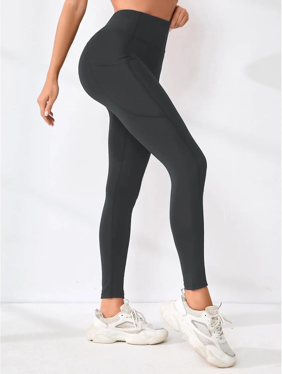 Leggings Pants for Women Tummy Control Lightweight Trendy High Waisted Stretch Soft Capri Yoga Gym Pants with Pockets