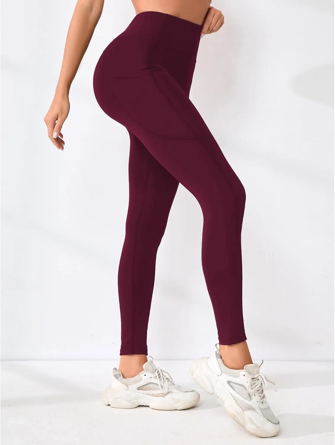 Leggings Pants for Women Tummy Control Lightweight Trendy High Waisted Stretch Soft Capri Yoga Gym Pants with Pockets