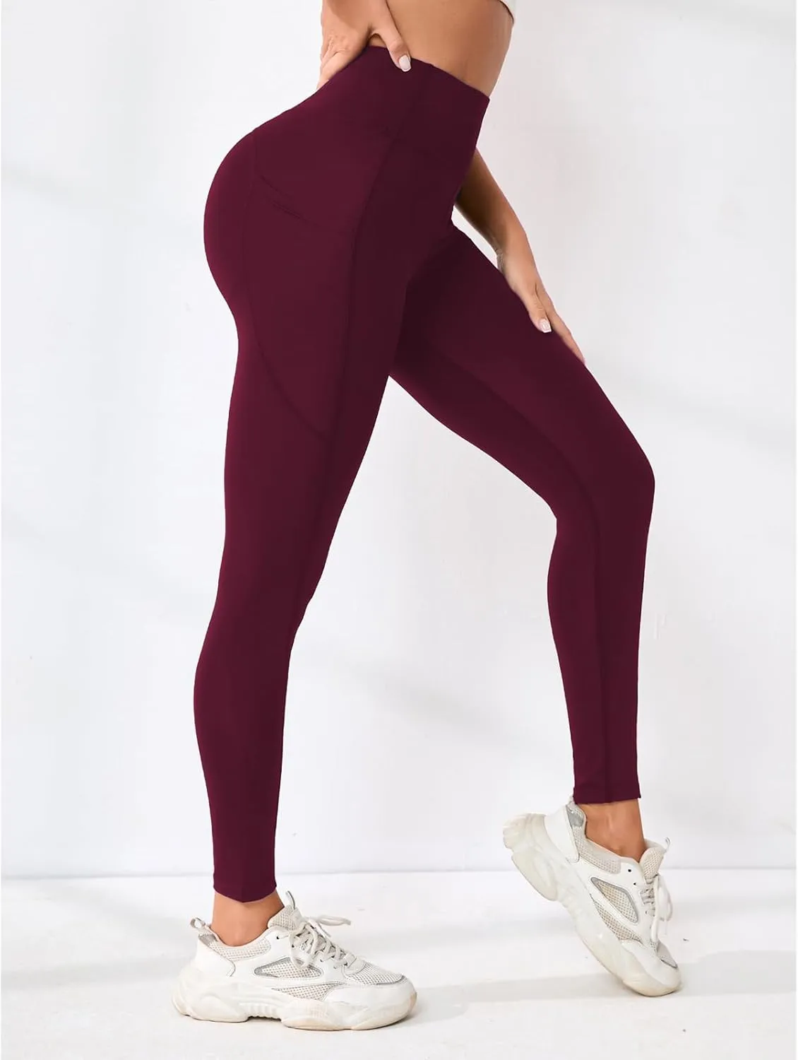 Leggings Pants for Women Tummy Control Lightweight Trendy High Waisted Stretch Soft Capri Yoga Gym Pants with Pockets
