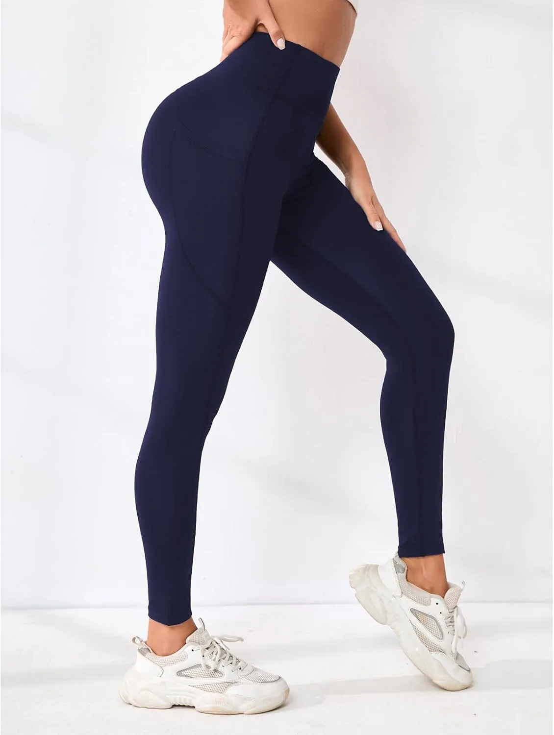 Leggings Pants for Women Tummy Control Lightweight Trendy High Waisted Stretch Soft Capri Yoga Gym Pants with Pockets