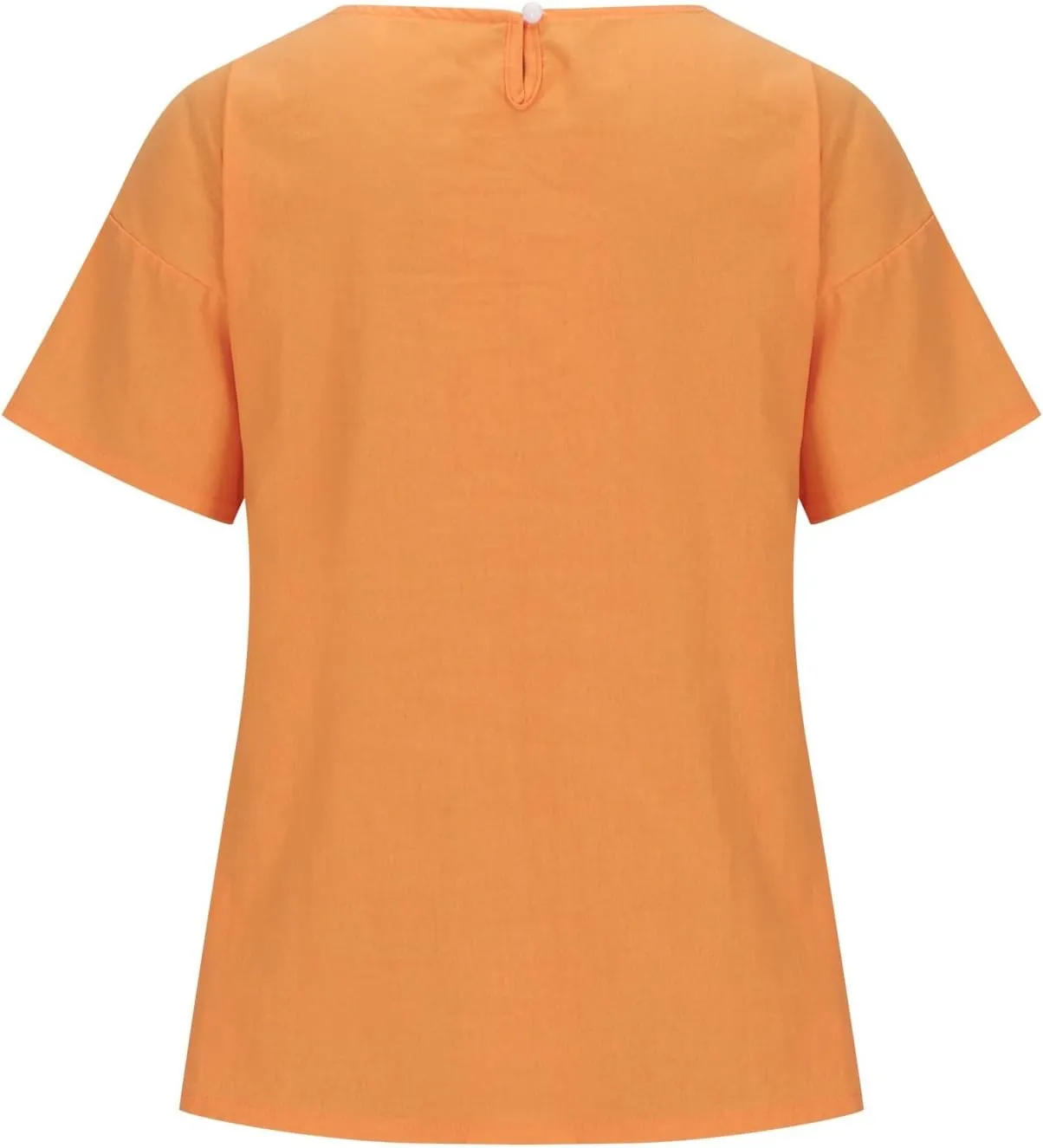 Linen Shirts for Women Summer Short Sleeve Tops Dressy Casual Blouse Irregular Hi-Low Hem Tunic Tees Fashion Clothes