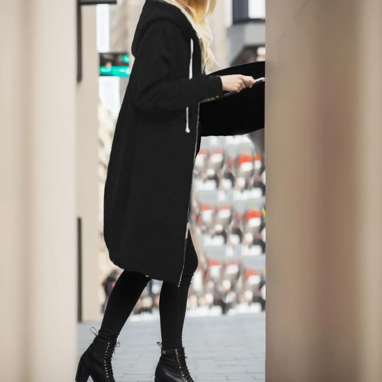 Long Hoodie for Women 2024 Casual Zip Up Drawstring Fleece Sweatshirt Oversized Jackets Coat Lightweight Fall Outwear