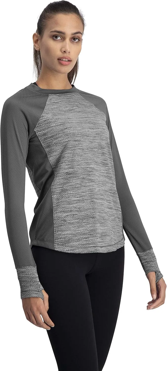 Long Sleeve Compression Workout Tops for Women - Thermal Running Shirt, Dry Fit w/Thumbholes