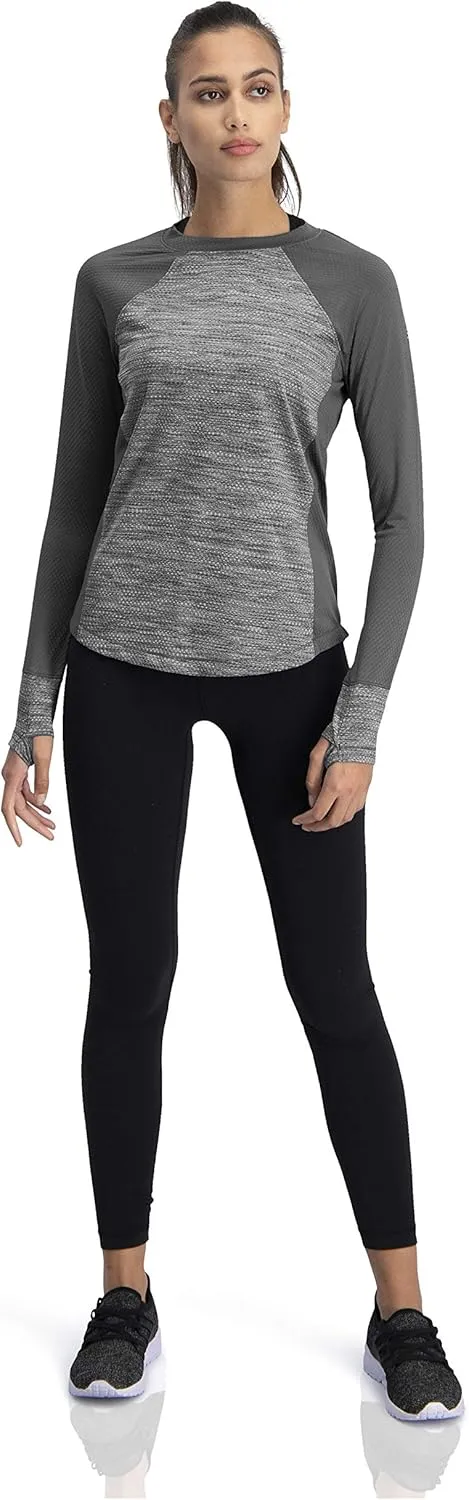 Long Sleeve Compression Workout Tops for Women - Thermal Running Shirt, Dry Fit w/Thumbholes