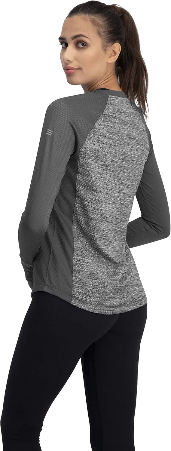 Long Sleeve Compression Workout Tops for Women - Thermal Running Shirt, Dry Fit w/Thumbholes