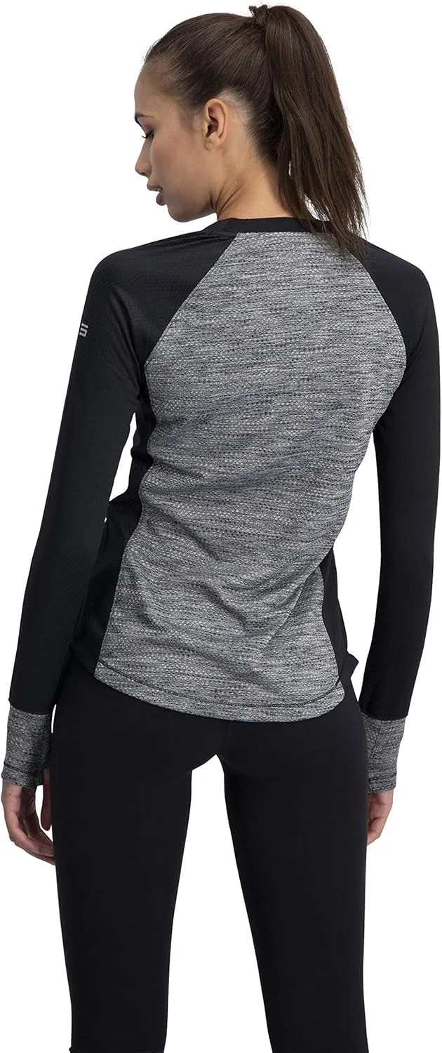 Long Sleeve Compression Workout Tops for Women - Thermal Running Shirt, Dry Fit w/Thumbholes