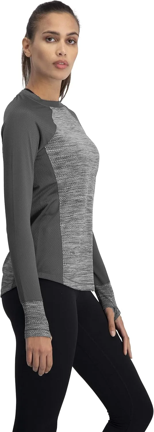 Long Sleeve Compression Workout Tops for Women - Thermal Running Shirt, Dry Fit w/Thumbholes