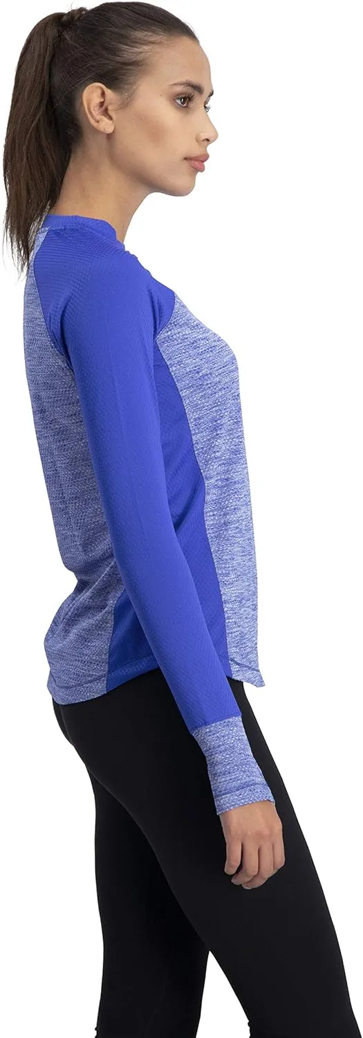 Long Sleeve Compression Workout Tops for Women - Thermal Running Shirt, Dry Fit w/Thumbholes
