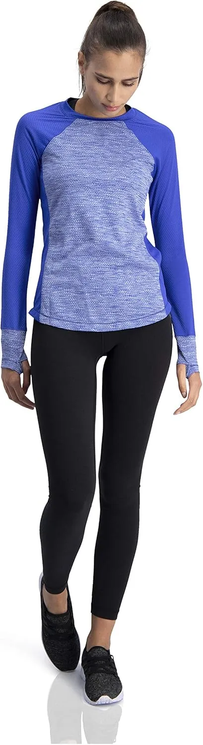 Long Sleeve Compression Workout Tops for Women - Thermal Running Shirt, Dry Fit w/Thumbholes