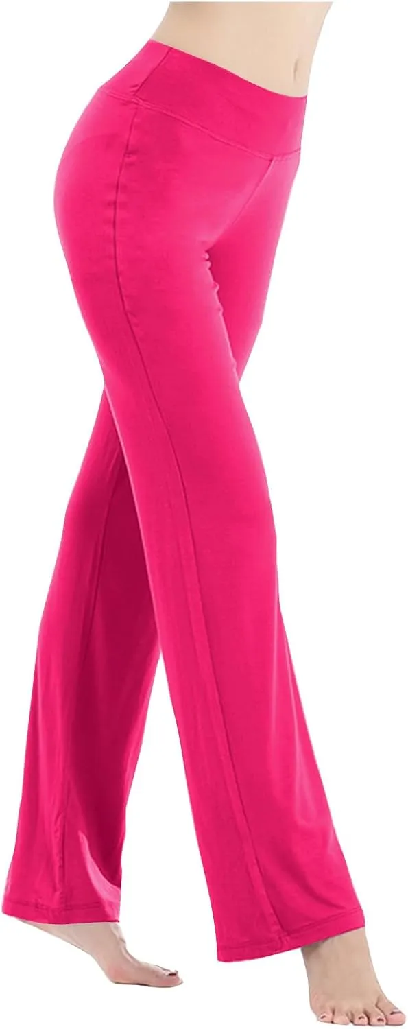 Lounge Pants Womens Straight Leg Butt Lift Trousers Soft Comfortable Yoga Gym Pants Tummy Control Workout Dance Pants
