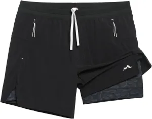maamgic Mens 2 in 1 Running Shorts 5" Gym Workout Shorts with Zipper Pockets