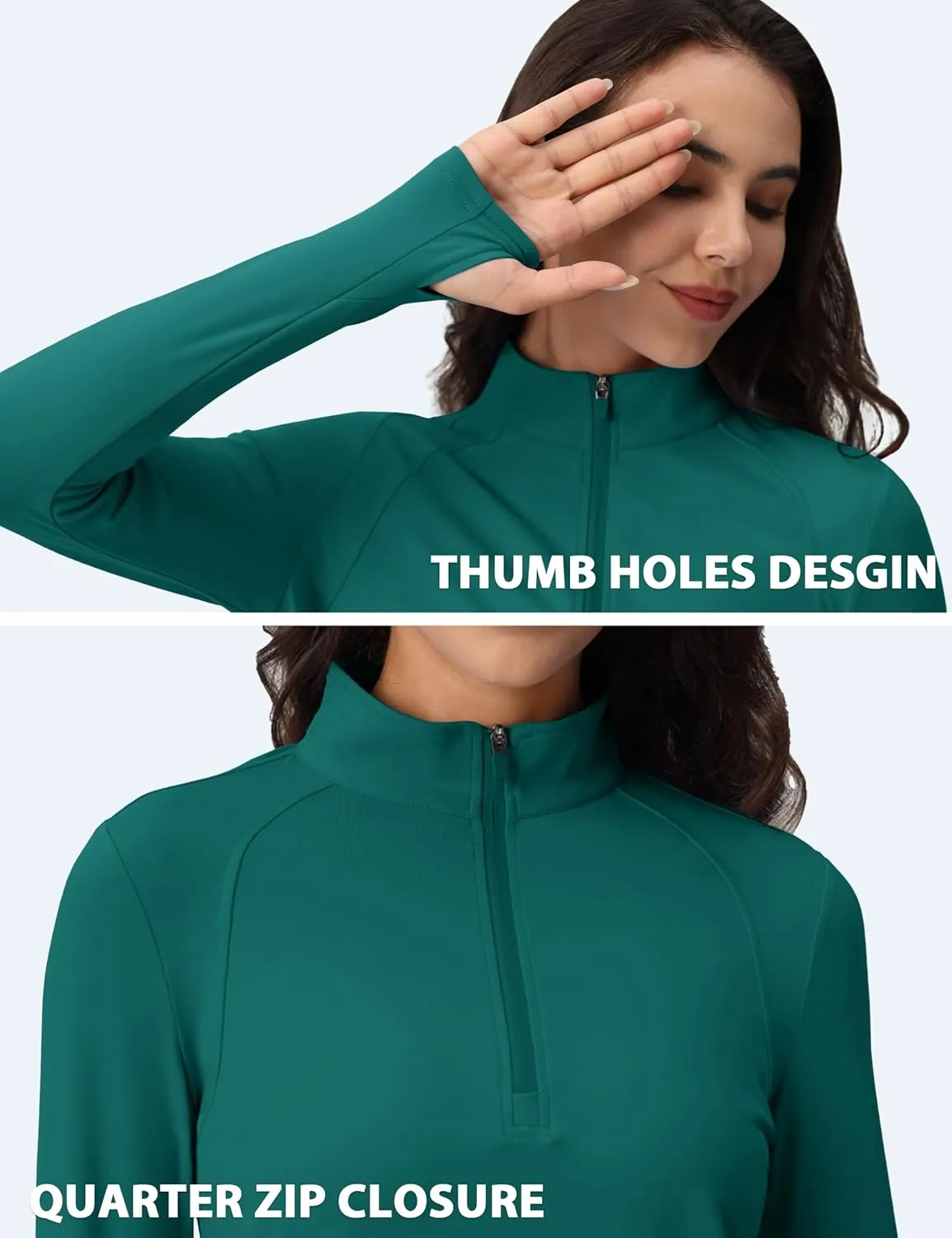 MAGCOMSEN Womens 1/4 Quarter Zip Workout Pullover Thermal Running Jackets with Pockets Athletic Long Sleeve Shirts Base Layer