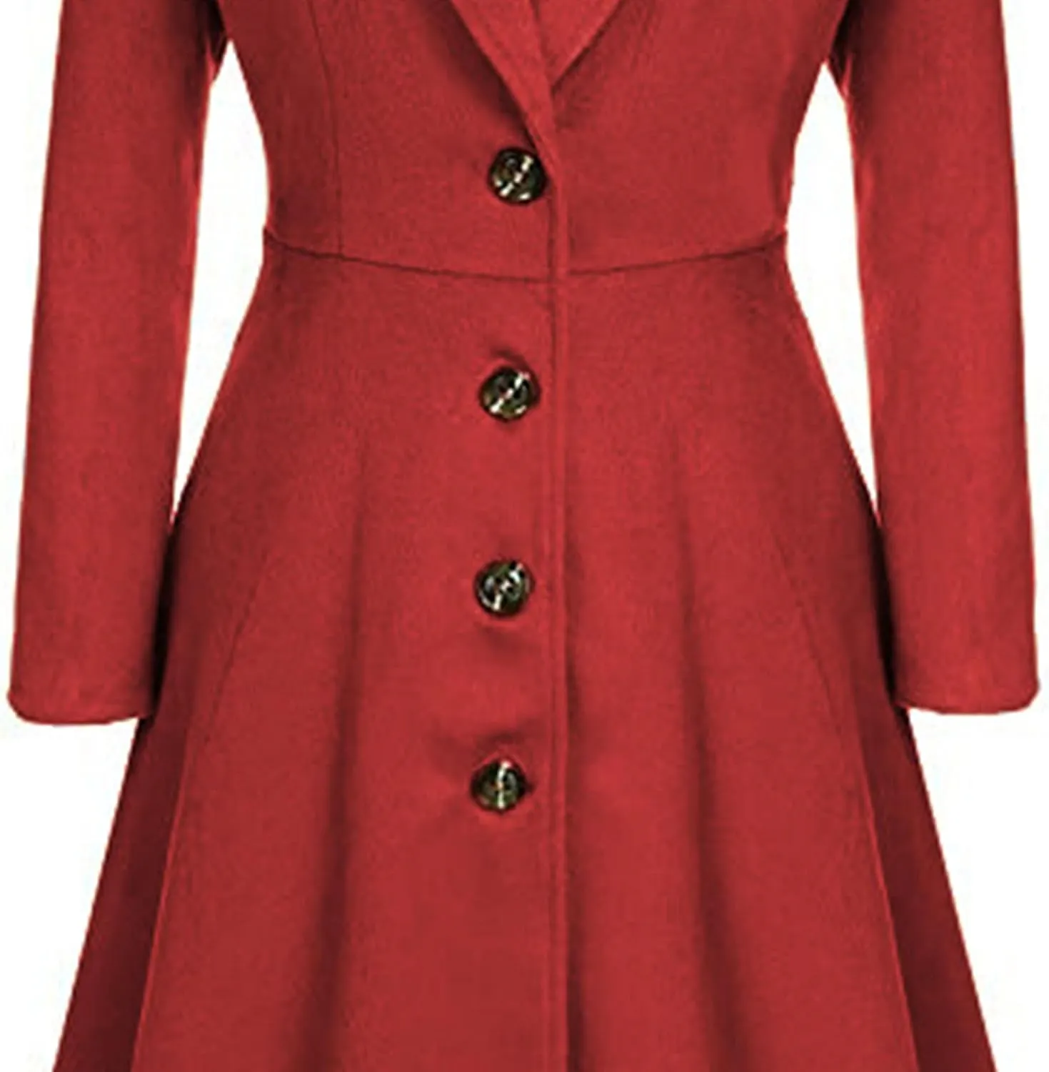 Maiyifu-GJ Women's Winter Warm Wool Dress Overcoat Notch Lapel Single Breasted Coat Elegant Lapel Long Trench Coat Jacket